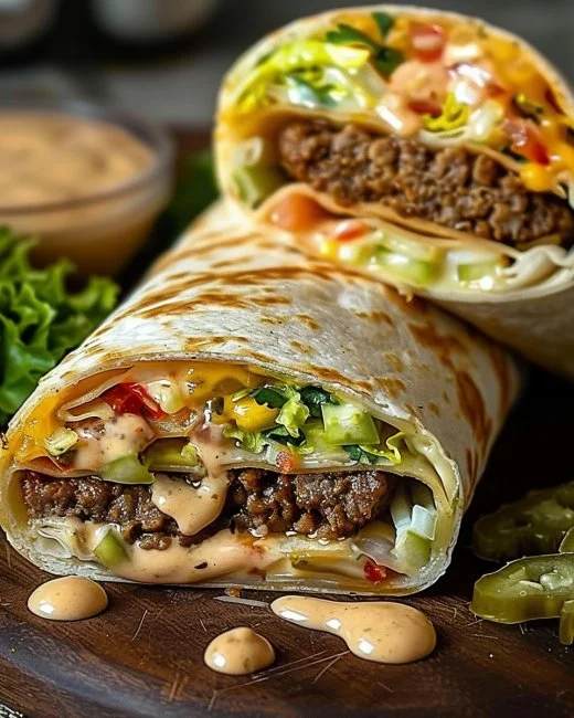 Big Mac Wraps 2 Delicious Big Mac Wraps served with fresh ingredients and special sauce