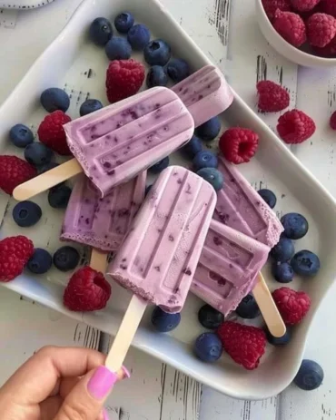 Delicious Greek yogurt popsicles on a sunny day