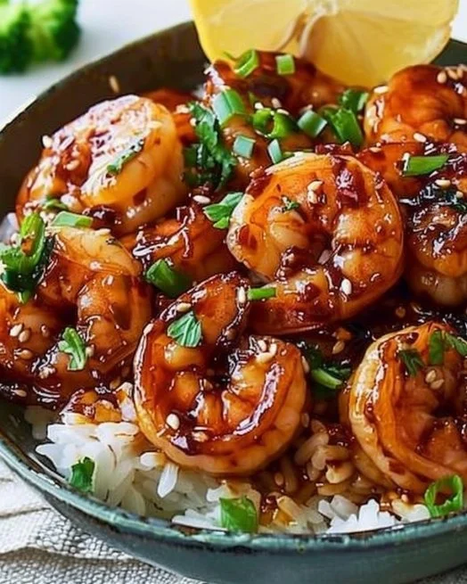 Honey Garlic Shrimp Bowls 2 Honey Garlic Shrimp Bowls with colorful vegetables and rice