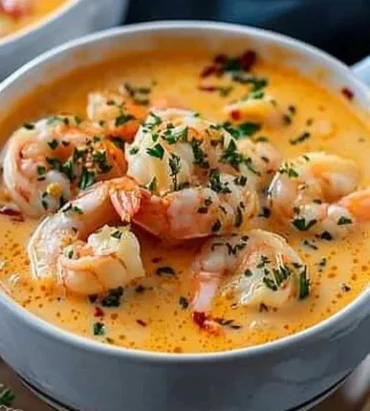 Delicious homemade crab and shrimp seafood bisque served in a bowl