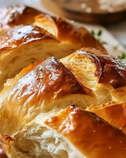 Freshly baked quick and easy homemade bread on a wooden cutting board